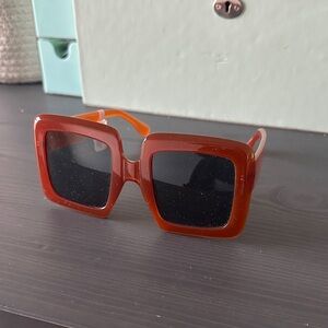 Anthropologie Orange Square Sunglasses